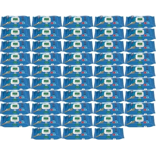 Komili Islak Havlu Mendil 90 Yaprak Okyanus Esintisi (48 Li Set) Pratik Kapaklı (4320 Yaprak)