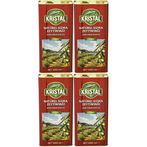 Kristal Zeytinyağı 20LT Natürel Sızma Soğuk Sıkım (Teneke) (4PK*5LT)