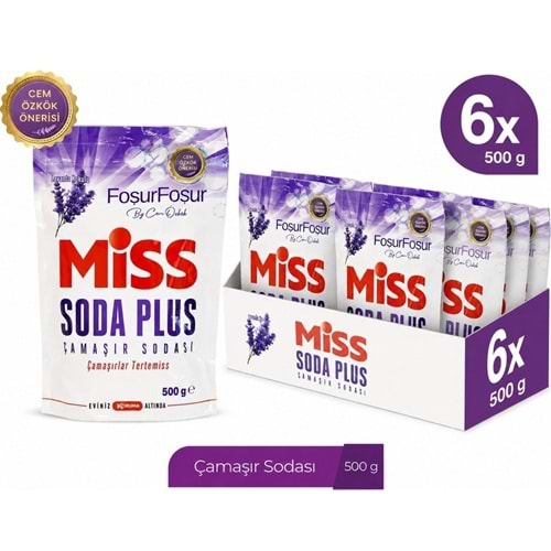 Miss Soda Plus Çamaşır Sodası 500 GR Lavanta (6 Lı Set) Toplam 3000 GR
