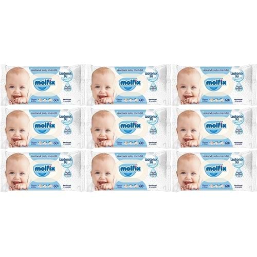 Molfix Islak Havlu Mendil İzotonik Hassas Ciltler 9 Lu Set 60 Yaprak Plastik Kapaklı