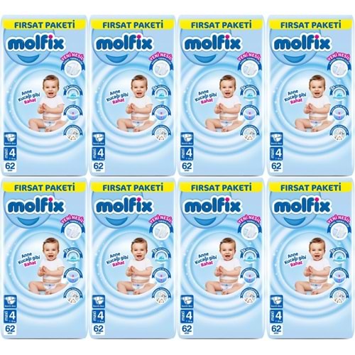 Molfix Bebek Bezi Beden:4 (7-14KG) Maxi 496 Adet Dev Ekonomik Fırsat Pk