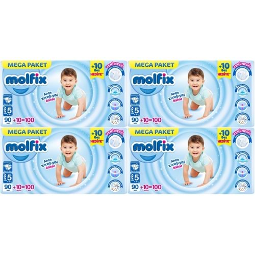 Molfix Bebek Bezi Beden:5 (11-18KG) Junior 400 Adet Mega Avantaj Fırsat Pk