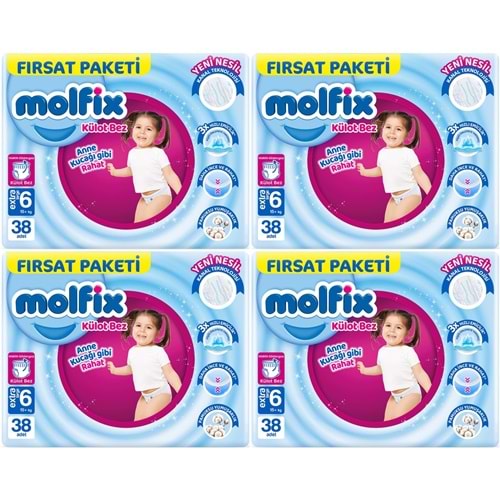 Molfix Külot Bebek Bezi Beden:6 (15+KG) Extra Large 152 Adet Avantaj Fırsat Pk