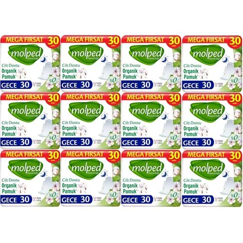 Molped Pure&Soft Hijyenik Ped Gece 360 (12PK*30) Adet Mega Pk