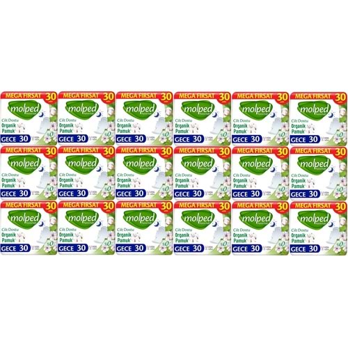 Molped Pure&Soft Hijyenik Ped Gece 540 (18PK*30) Adet Mega Pk