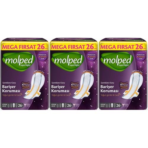 Molped Süper Night Hijyenik Ped Süper Gece 78 Adet Mega Fırsat Pk
