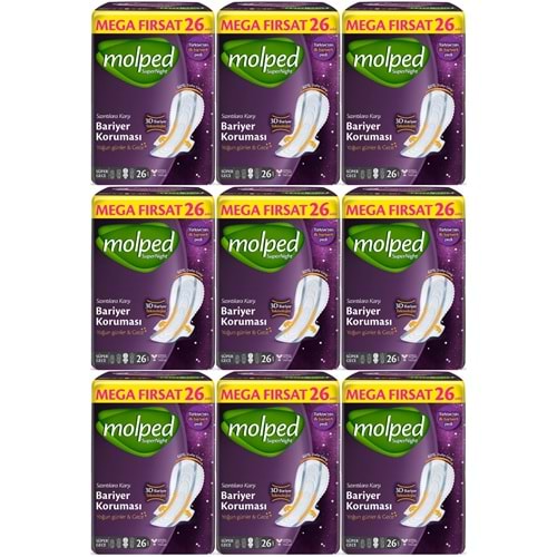 Molped Süper Night Hijyenik Ped Süper Gece 234 Adet Mega Fırsat Pk