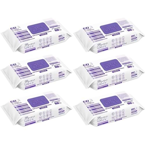 Mr. Oxy Yüzey Temizlik Havlusu 100 Yaprak Lavanta Esintisi Plastik Kapaklı (6 Lı Set) 600 Yprk