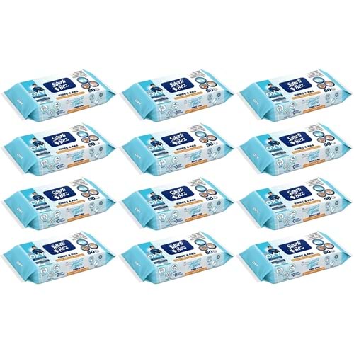 Mr. Oxy Sihirli Bez Kireç & Pas Yüzey Temizlik Havlusu 50 Yaprak Plastik Kapaklı (12 Li Set)400 Yprk