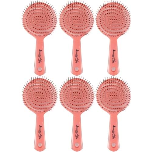 Nascita 3 (Üç) Boyutlu Profesyonel Yuvarlak Saç Fırçası Pembe (Kod Prof:2) (6 Lı Set)