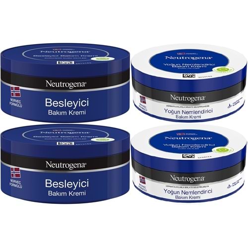Neutrogena Norveç Formülü Bakım Kremi 200 ML (Karma 4 Lü Set Besleyici ve Yoğun)