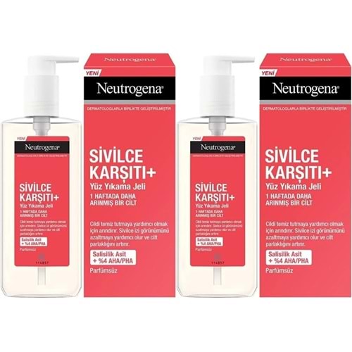Neutrogena Düzensiz Cilt Tipleri için Yüz Yıkama Jeli 200ML (2 Li Set)