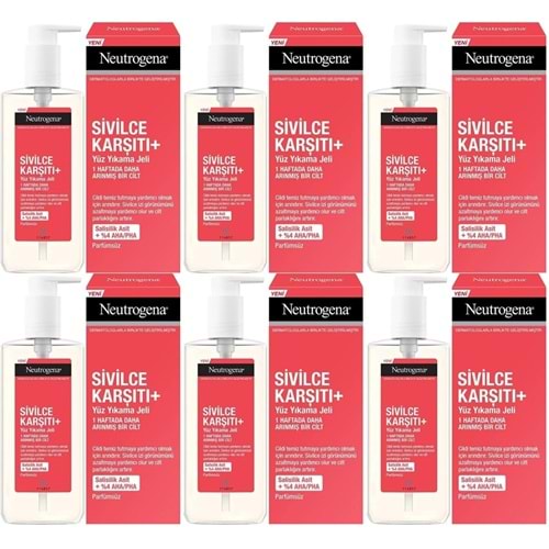 Neutrogena Düzensiz Cilt Tipleri için Yüz Yıkama Jeli 200ML (6 Lı Set)