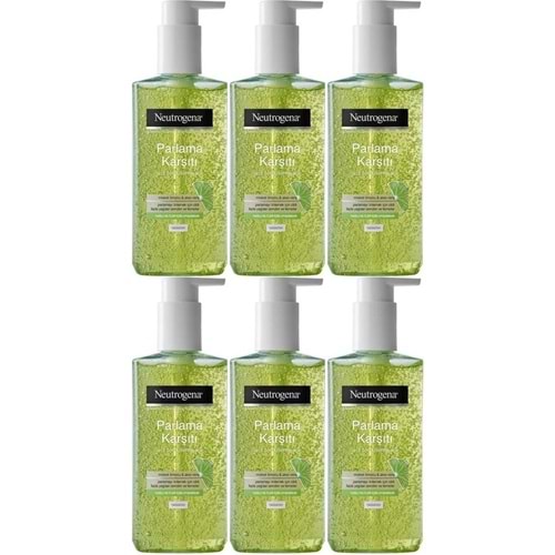Neutrogena Visibly Clear Pore&Shine Temizleme Jeli 200ML (Parlama Karşıtı) (6 Lı Set)