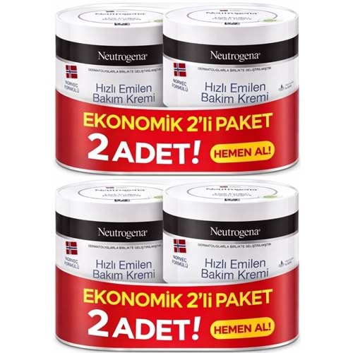 Neutrogena Norveç Formülü Hızlı Emilen Bakım Kremi 200ML+200ML 400ML Avantaj PK (2 Li Set)