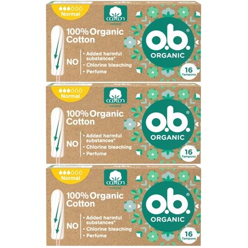 O.B Organic Normal Tampon 48 Li Set (3PK*16)