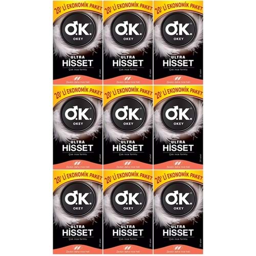 Okey Prezervatif 180 Adet Ultra Hisset Ekonomik Pk (9PK*20)