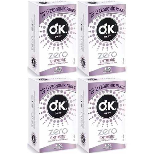 Okey Prezervatif 80 Adet Zero Extreme Ekonomik Pk (4PK*20)