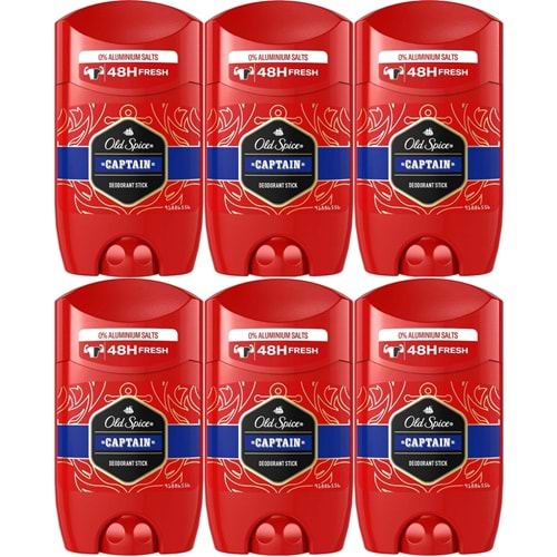 Old Spice Captain Stick Roll-On Men/Erkek Deodorant 50ML (6 Lı Set)