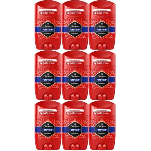 Old Spice Captain Stick Roll-On Men/Erkek Deodorant 50ML (9 Lu Set)