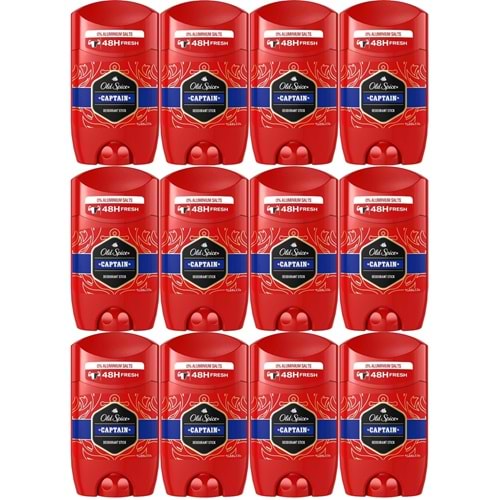 Old Spice Captain Stick Roll-On Men/Erkek Deodorant 50ML (12 Li Set)