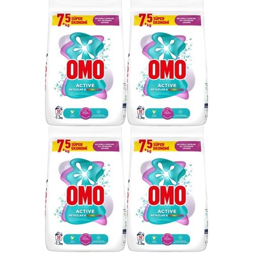 Omo Matik Çamaşır Deterjanı 30KG Beyaz ve Color/Renkliler (200 Yıkama) (4PK*7.5KG)