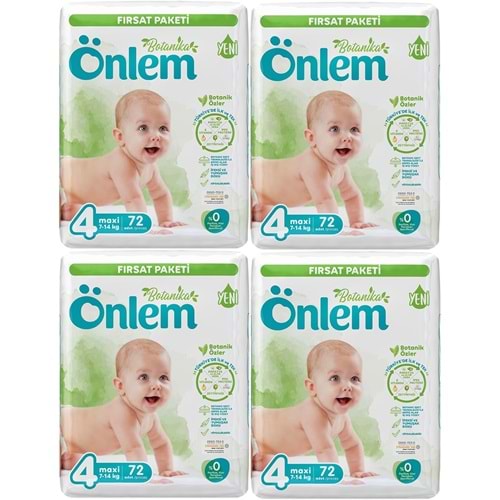 Önlem Bebek Bezi Botanika Beden:4 (4-9KG) Maxi 288 Adet Avantaj Fırsat Pk