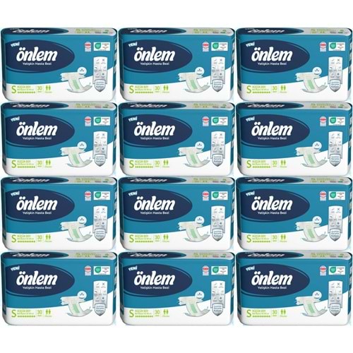 Önlem Yetişkin Bezi Bel Bantlı Tekstil Yüzey S - Small - Küçük 360 Adet (12PK*30)