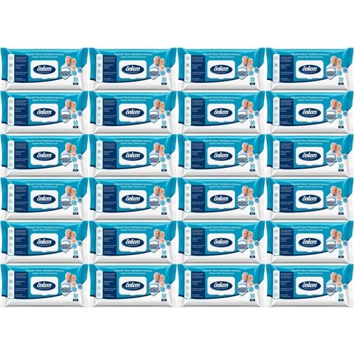 Önlem Hijyenik Vücut Temizleme Islak Mendil Havlu 1200 Yaprak (24PK*50)