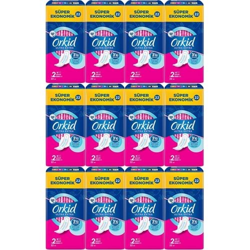 Orkid Hijyenik Ped Ultra Extra Koruma Uzun 264 Adet Süper Ekonomik Pk (12PK*22)