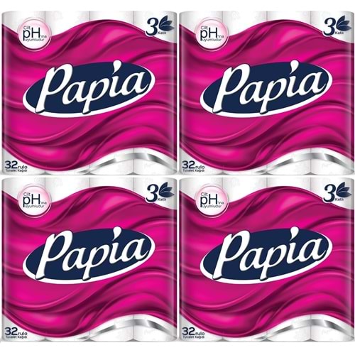 Papia Tuvalet Kağıdı (3 Katlı) 128 Li Pk (4Pk*32)