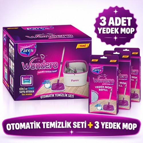 Parex Wondero Otomatik Temizlik Seti (Temiz & Kirli Suyu Ayıran Özellik) + Yedek 3 Adet Avantaj Set