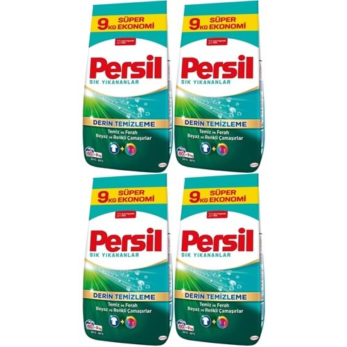 Persil Matik Toz Çamaşır Deterjanı 36KG Sık Yıkananlar Beyaz ve Renkliler İçin (4PK*9KG)(240 Yıkama)