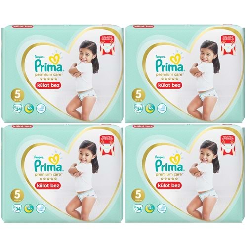 Prima Premium Care Külot Bebek Bezi Beden:5 (12-17Kg) 136 Adet Süper Ekonomik Fırsat Pk