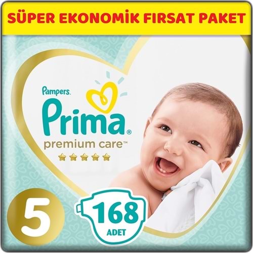 Prima Premium Care Bebek bezi 5 Beden 11-16 KG Junior 168 Adet Süper Ekonomik Fırsat Pk