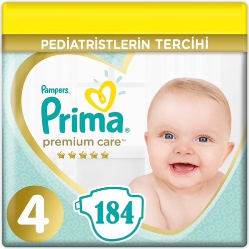 Prima Premium Care Bebek Bezi 4 Beden 9-14 KG Maxi 184 Adet Süper Ekonomik Fırsat Pk