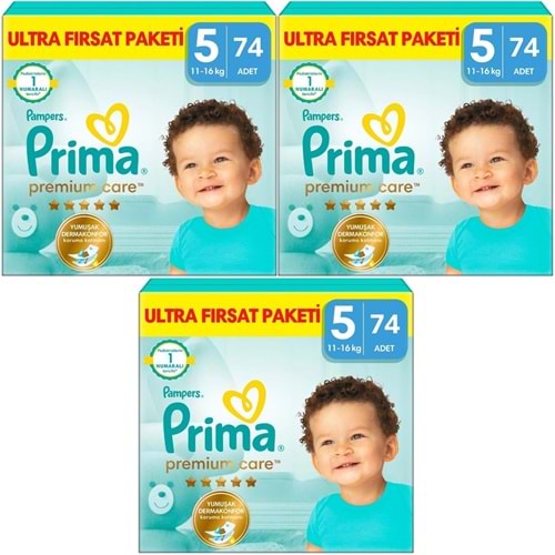 Prima Premium Care Bebek Bezi Beden:5 (11-16) Junior 222 Adet Süper Fırsat Pk
