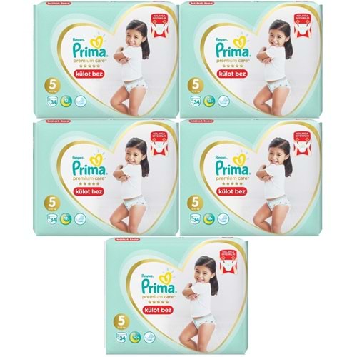Prima Premium Care Külot Bebek Bezi Beden:5 (12-17Kg) 204 Adet Süper Ekonomik Mega Pk