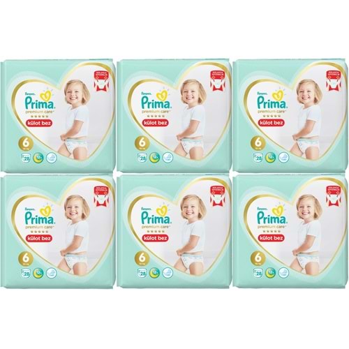 Prima Premium Care Külot Bebek Bezi Beden:6 (15+) 168 Adet Süper Ekonomik Mega Pk