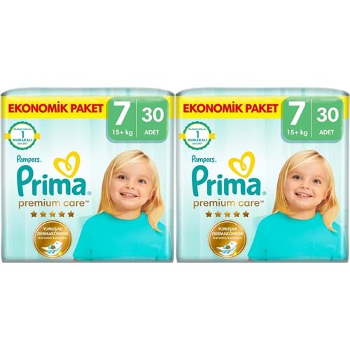 Prima Premium Care Bebek Bezi Beden:7 (15+KG) XXX Large 60 Adet Süper Ekonomik Pk