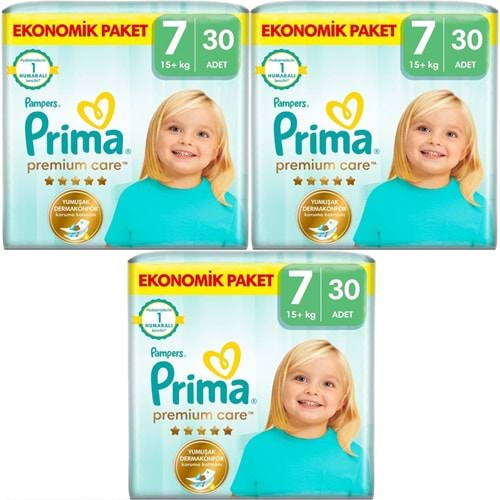 Prima Premium Care Bebek Bezi Beden:7 (15+KG) XXX Large 90 Adet Ekonomik Fırsat Pk