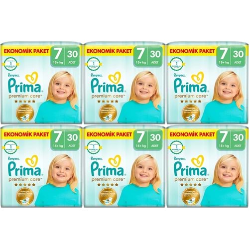 Prima Premium Care Bebek Bezi Beden:7 (15+KG) XXX Large 180 Adet Süper Ekonomik Mega Pk