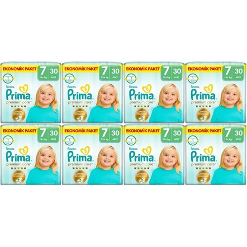 Prima Premium Care Bebek Bezi Beden:7 (15+KG) XXX Large 240 Adet Ultra Ekonomik Fırsat Pk