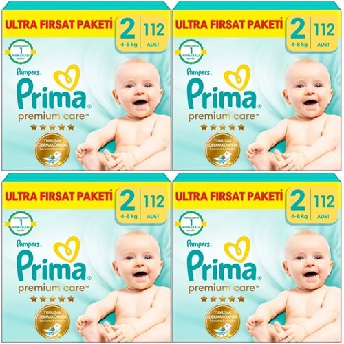 Prima Premium Care Bebek Bezi Beden:2 (4-8KG) Mini 448 Adet Avantaj Ultra Fırsat Pk