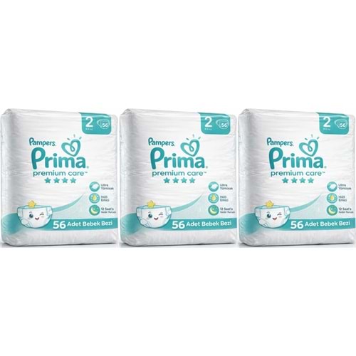 Prima Premium Care Bebek Bezi Beden:2 (4-8KG) Mini 168 Adet Aylık Mega Pk