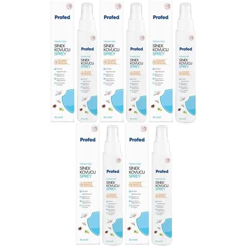 Profed Baby Doğal Sinek Kovucu - Kene ve Bit Türev Sprey 75ML (Anne ve Bebekler için) (5 Li Set)