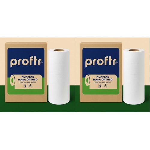 Proftr Hasta Muayene Sedye Masa Örtüsü Çift Katlı 50*25CM 50 Metre (2 Li Set)