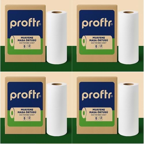 Proftr Hasta Muayene Sedye Masa Örtüsü Çift Katlı 50*25CM 50 Metre (4 Lü Set)