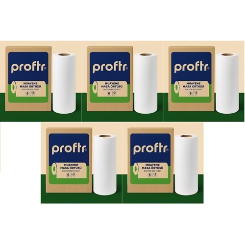 Proftr Hasta Muayene Sedye Masa Örtüsü Çift Katlı 50*25CM 50 Metre (5 Li Set)