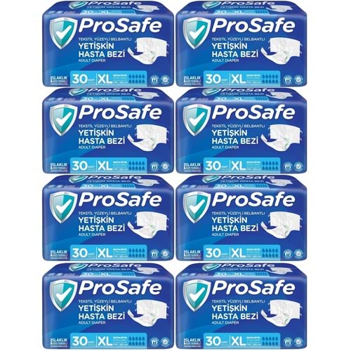 Prosafe Hasta Bezi Yetişkin Bel Bantlı Tekstil Yüzey XL-Extra Large Boy 240 Adet (8PK*30)